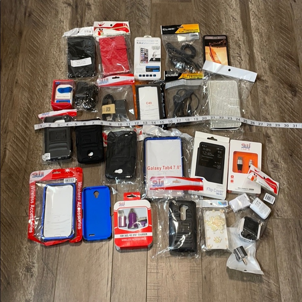 PHONE CASES and CHARGERS bundle everything for one price lot